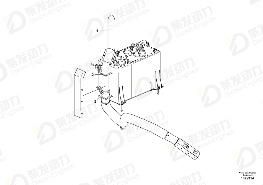 VOLVO Exhaust Pipe 16867935 Drawing VOLVO Exhaust Pipe 16867935 Drawing