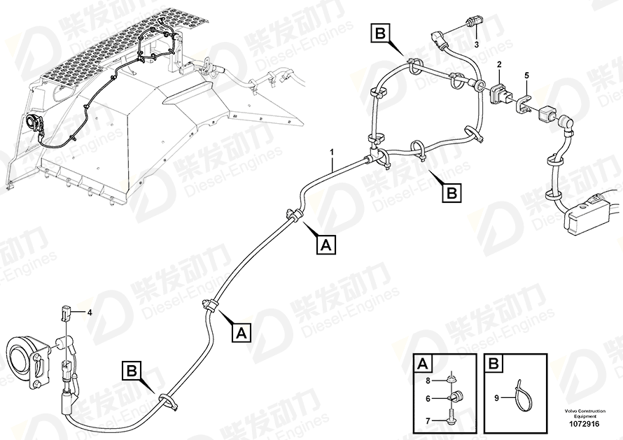 VOLVO Cable harness 17401281 Drawing VOLVO Cable harness 17401281 Drawing