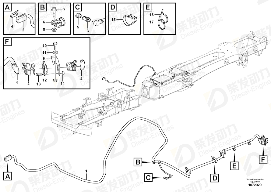 VOLVO Cable harness 17286960 Drawing