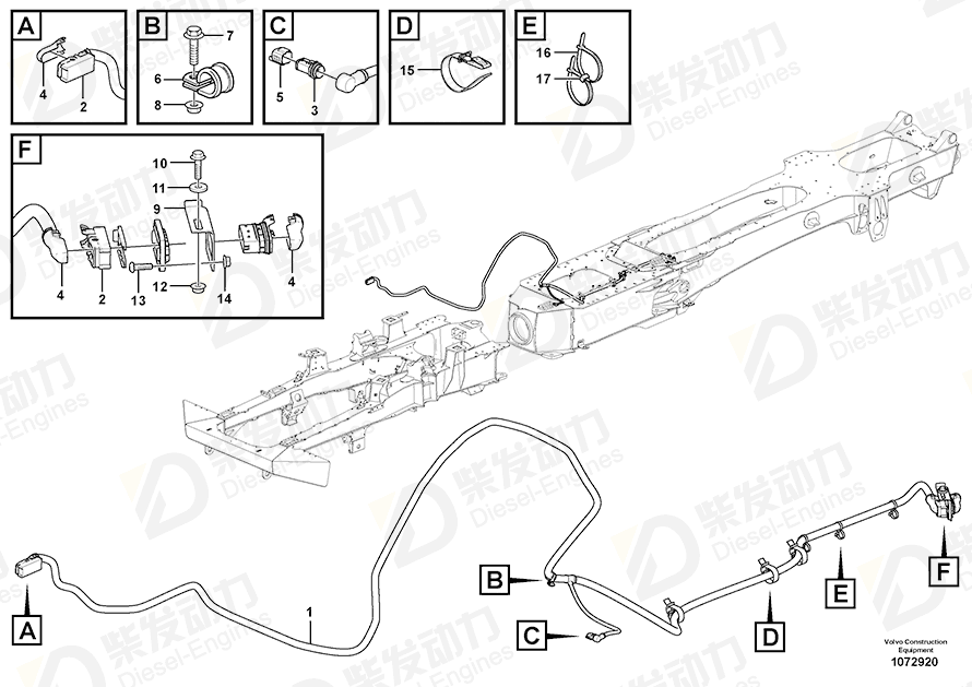 VOLVO Cable harness 17286960 Drawing VOLVO Cable harness 17286960 Drawing