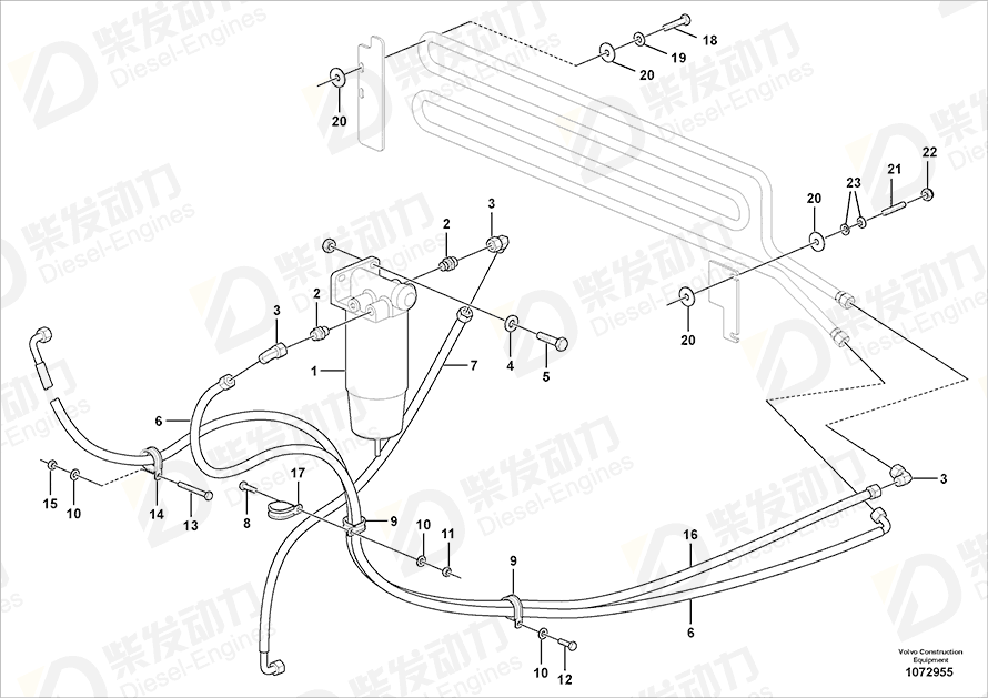 VOLVO Fuel filter kit 11110709 Drawing