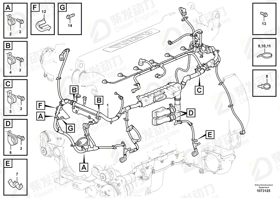VOLVO Cable harness 17310723 Drawing VOLVO Cable harness 17310723 Drawing