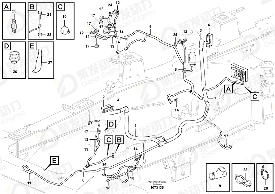 VOLVO Cable harness 17416204 Drawing VOLVO Cable harness 17416204 Drawing