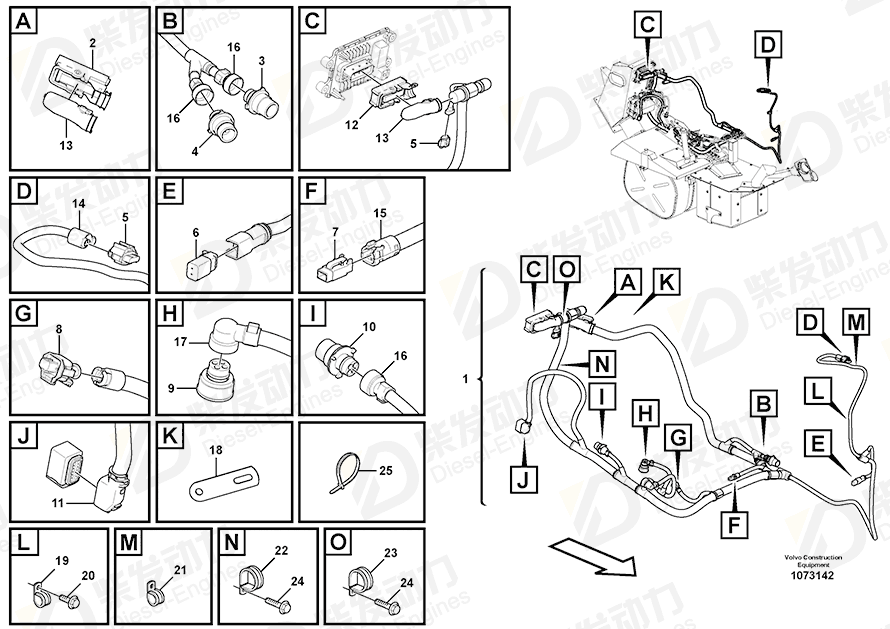 VOLVO Cable harness 17416186 Drawing VOLVO Cable harness 17416186 Drawing