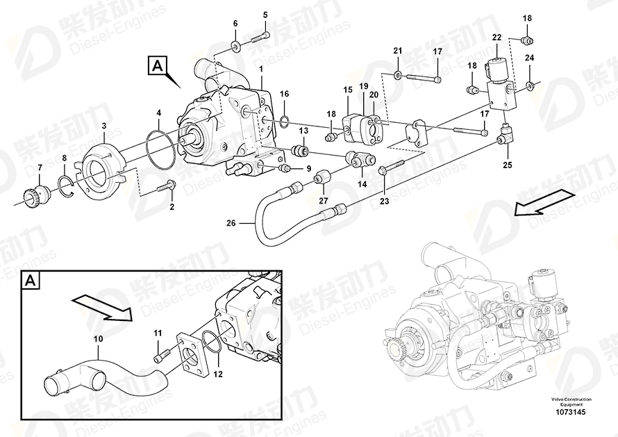 VOLVO Suction pipe 16861734 Drawing