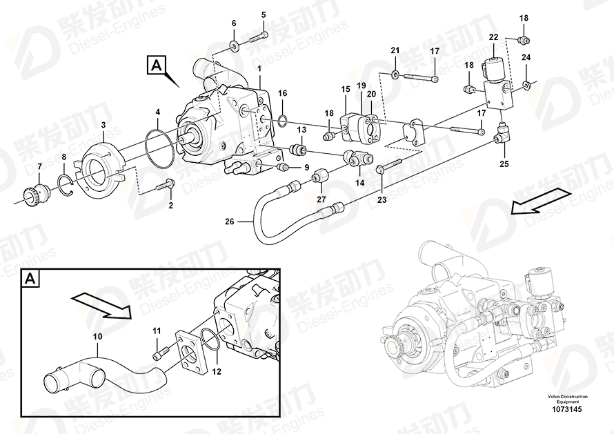 VOLVO Suction pipe 16861734 Drawing VOLVO Suction pipe 16861734 Drawing
