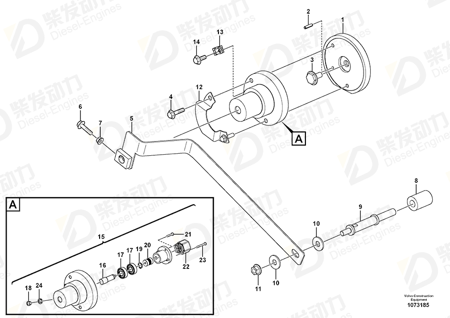 VOLVO Spring pin 13951977 Drawing VOLVO Spring pin 13951977 Drawing