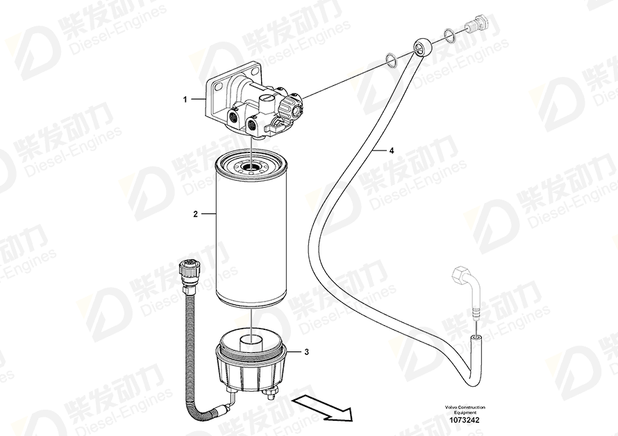 VOLVO Water separator 11110791 Drawing VOLVO Water separator 11110791 Drawing