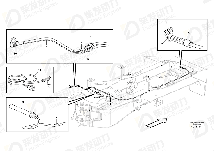 VOLVO Cable 3985328 Drawing