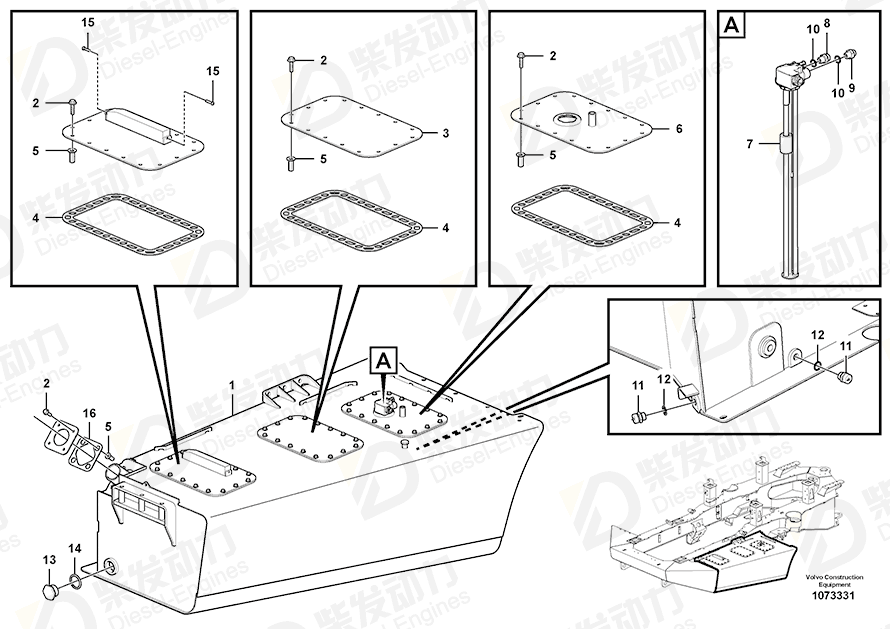 VOLVO Gasket 16864739 Drawing