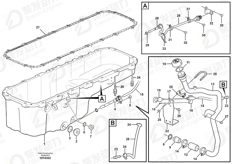 VOLVO Flange screw 21039120 Drawing