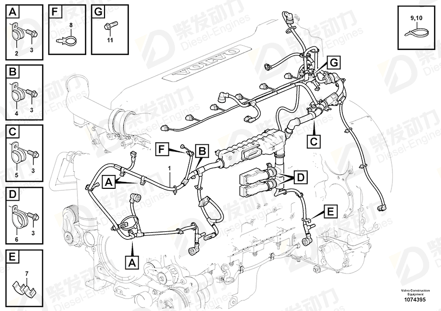 VOLVO Cable harness 17409813 Drawing