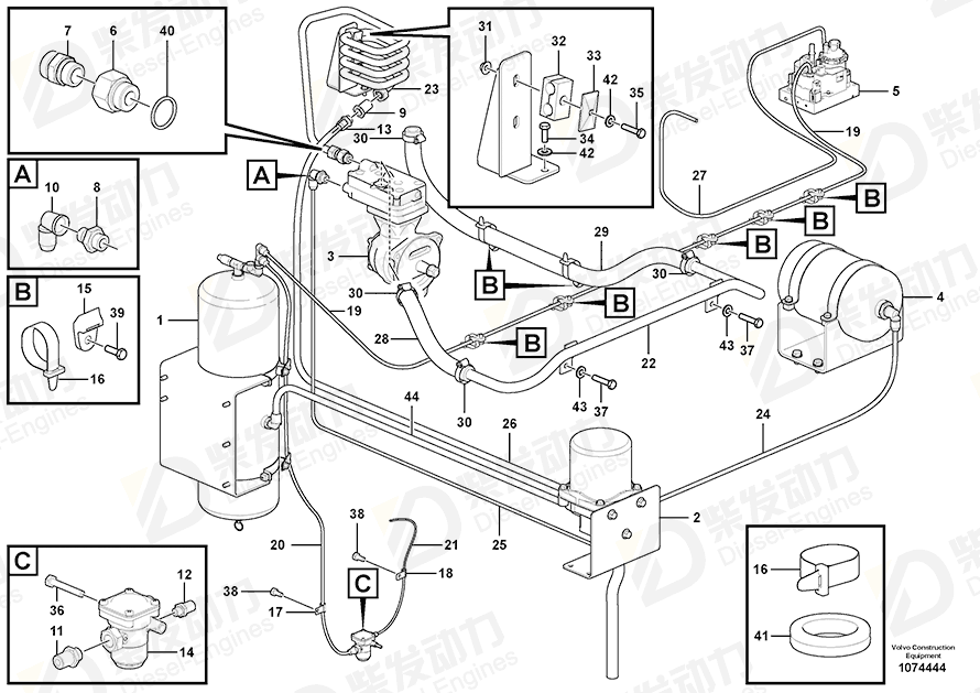 VOLVO Pressure limiting valve 21076527 Drawing