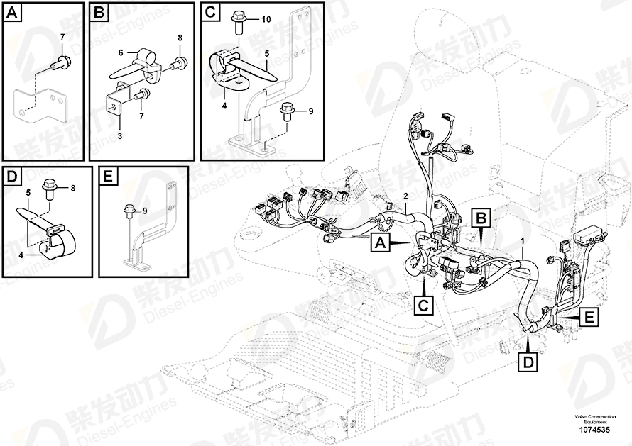 VOLVO Cable harness 14670590 Drawing