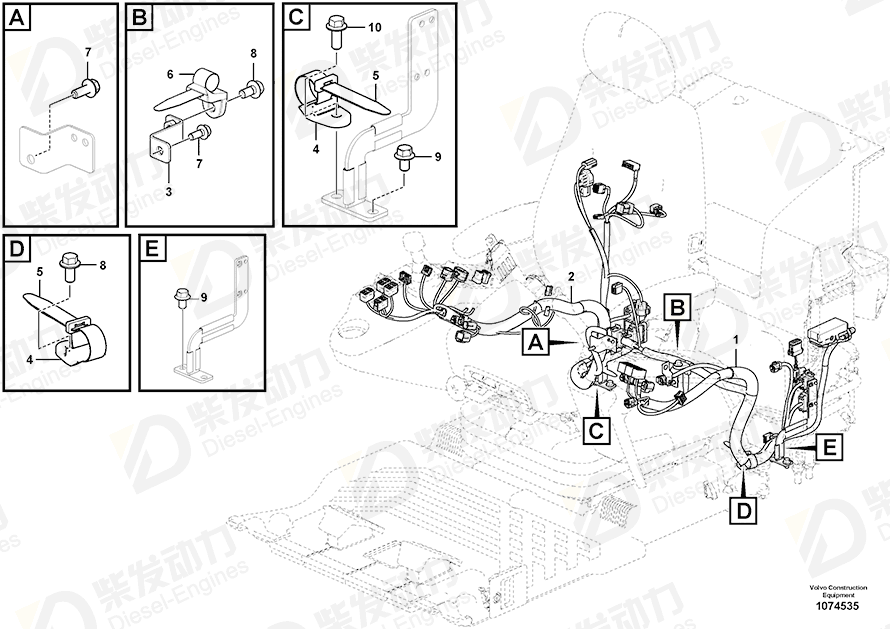 VOLVO Cable harness 14670590 Drawing VOLVO Cable harness 14670590 Drawing