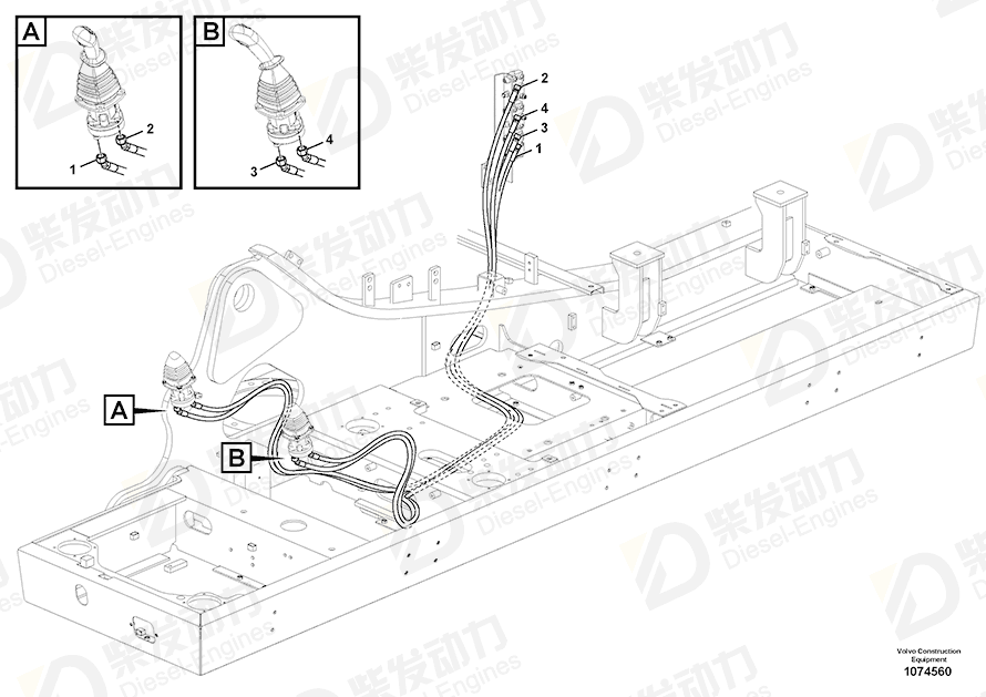 VOLVO Hose assembly 15187645 Drawing