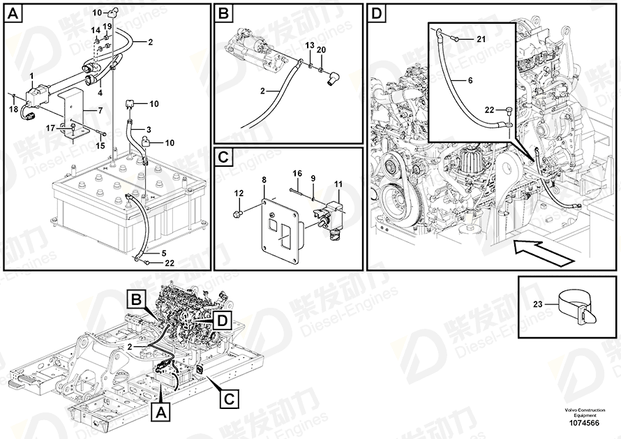 VOLVO Battery cable 14657519 Drawing VOLVO Battery cable 14657519 Drawing