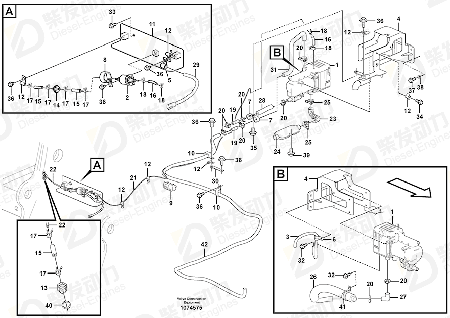 VOLVO Hose SA9961-23338 Drawing VOLVO Hose SA9961-23338 Drawing