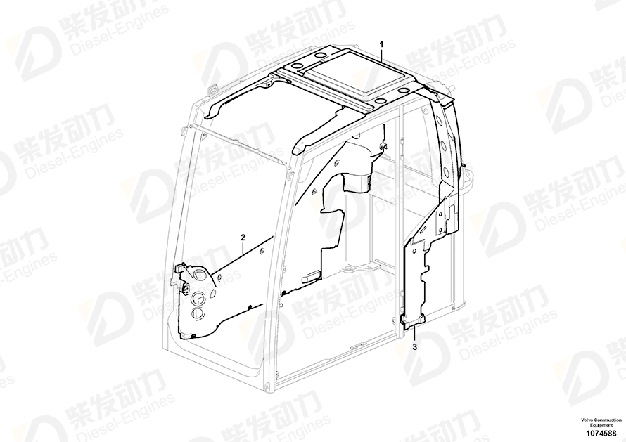 VOLVO Cab trim 14657637 Drawing