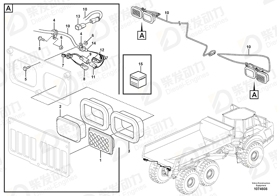 VOLVO Cable harness 17210214 Drawing VOLVO Cable harness 17210214 Drawing