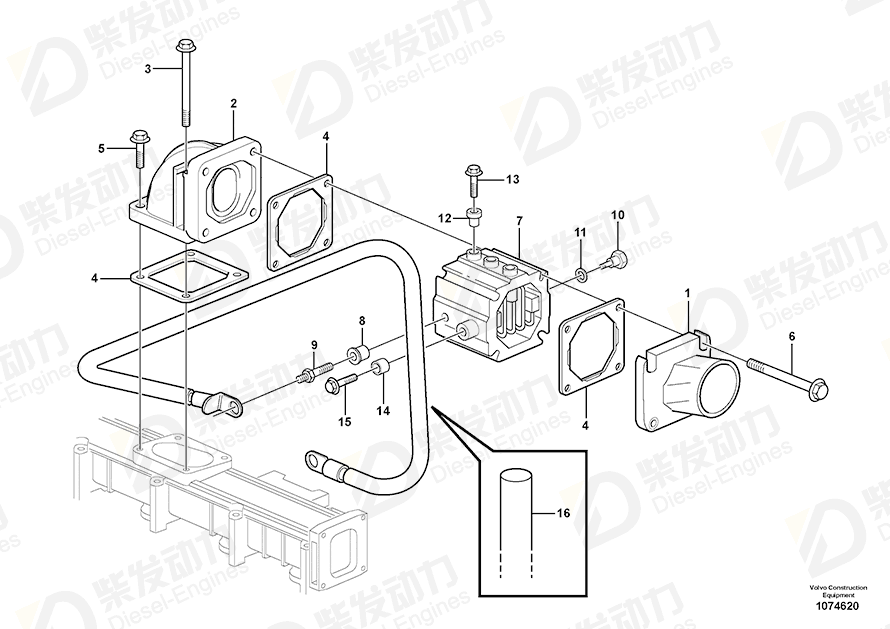 VOLVO Flange screw 20550356 Drawing