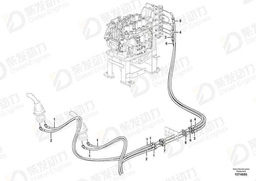 VOLVO Hose assembly 937136 Drawing