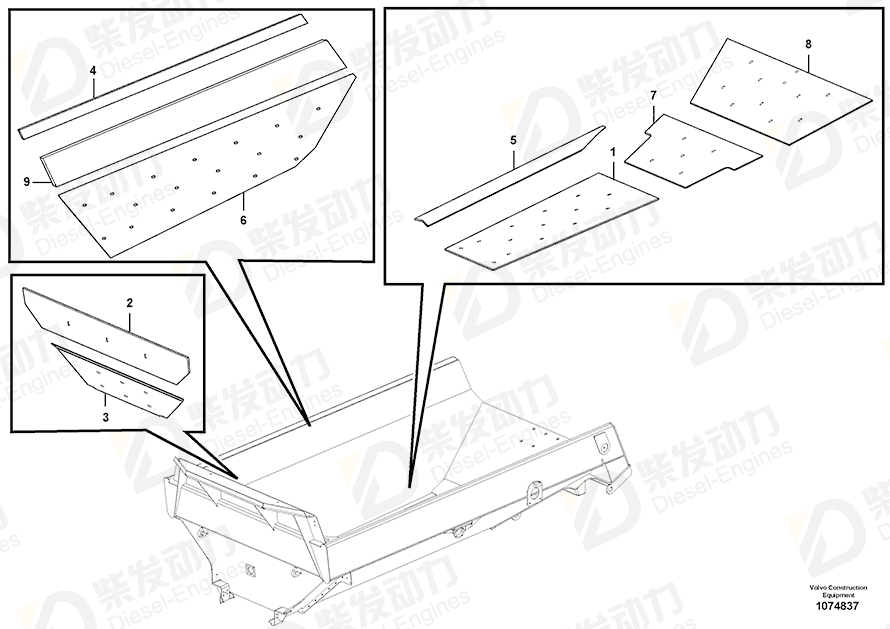 VOLVO Wear plate 15003478 Drawing VOLVO Wear plate 15003478 Drawing