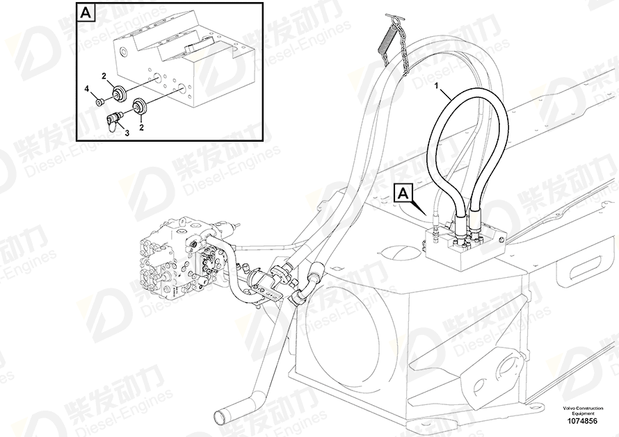 VOLVO Hose assembly 15181803 Drawing VOLVO Hose assembly 15181803 Drawing