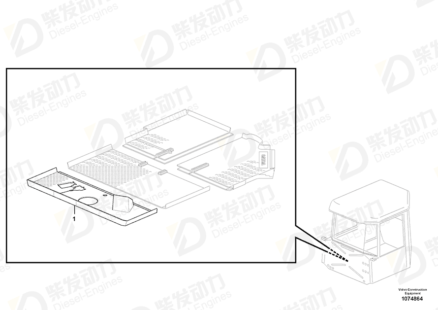 VOLVO Floor mat 15150702 Drawing