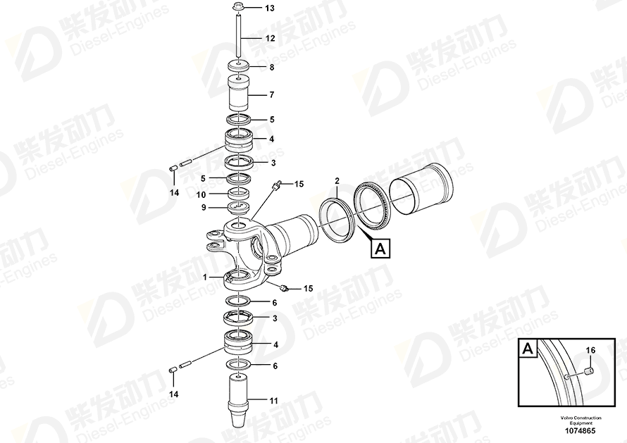 VOLVO Back-up ring 15063862 Drawing