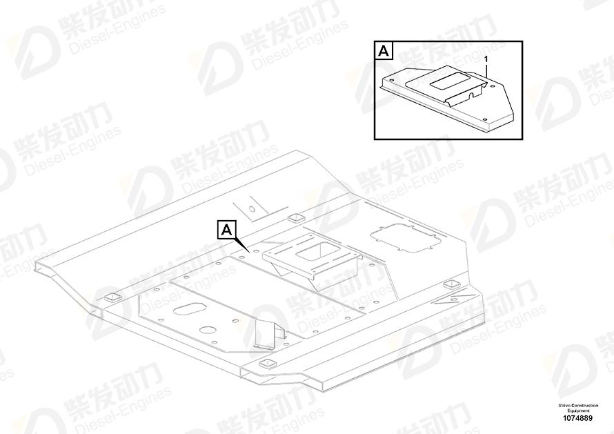 VOLVO Floor plate 17214535 Drawing VOLVO Floor plate 17214535 Drawing