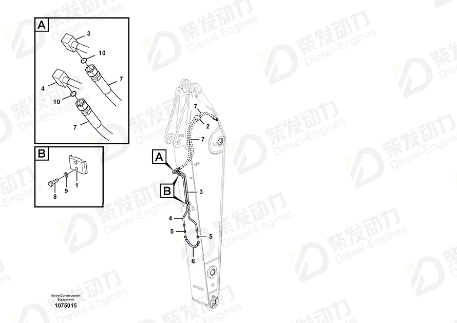 VOLVO Hose 14880905 Drawing