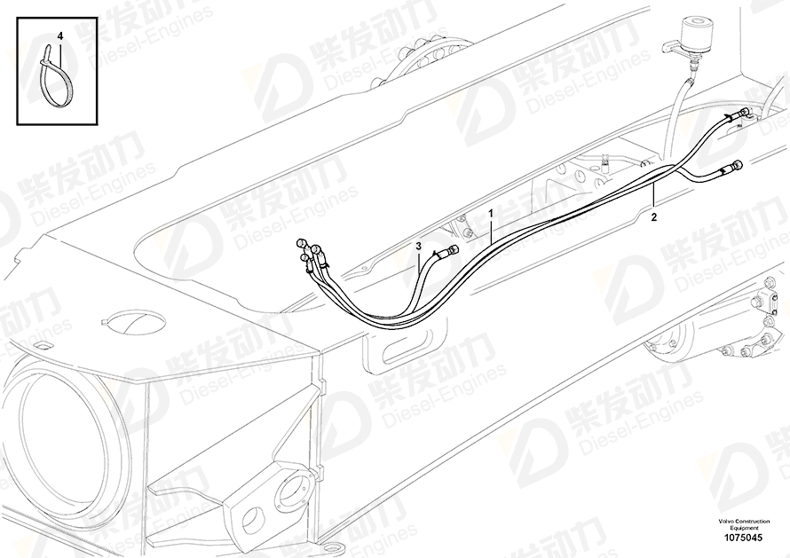 VOLVO Hose assembly 16256592 Drawing