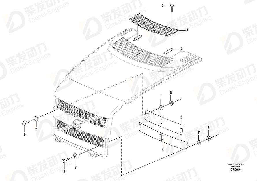 VOLVO Support plate 16627190 Drawing