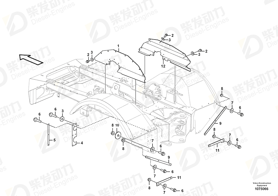 VOLVO Wheel housing plate 16851572 Drawing VOLVO Wheel housing plate 16851572 Drawing