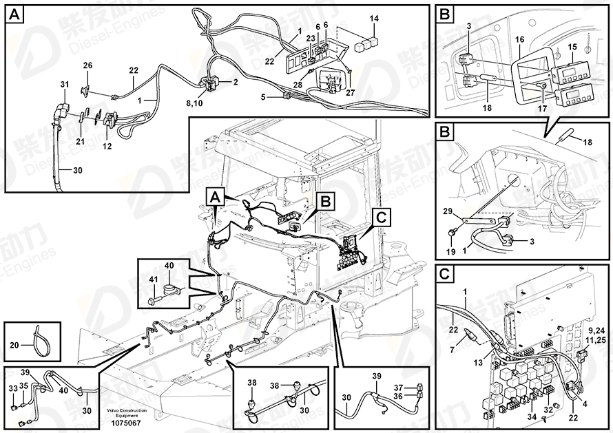 VOLVO Cable harness 17412743 Drawing