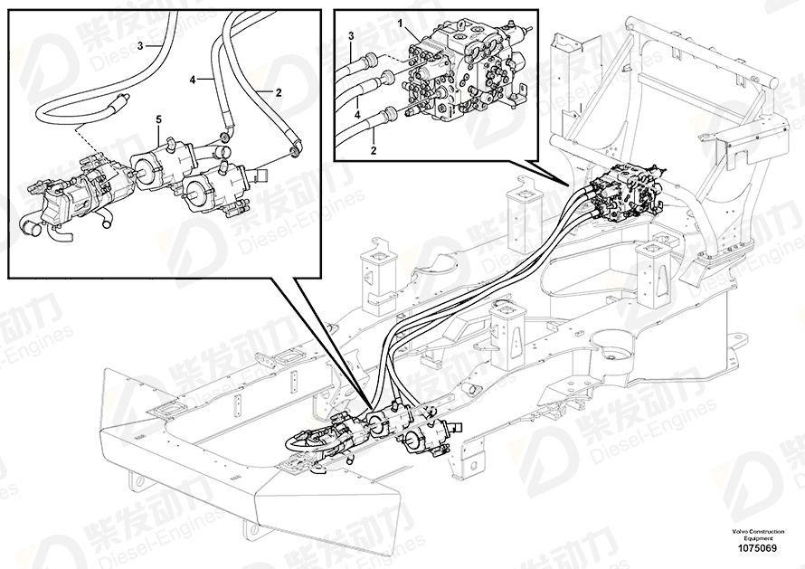 VOLVO Hose assembly 938019 Drawing