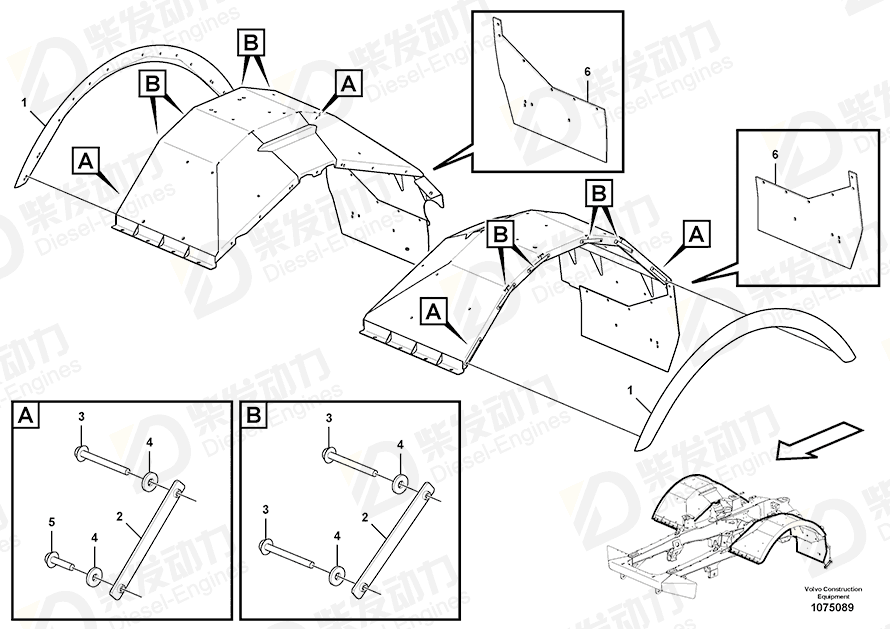 VOLVO Mudflap 15124165 Drawing
