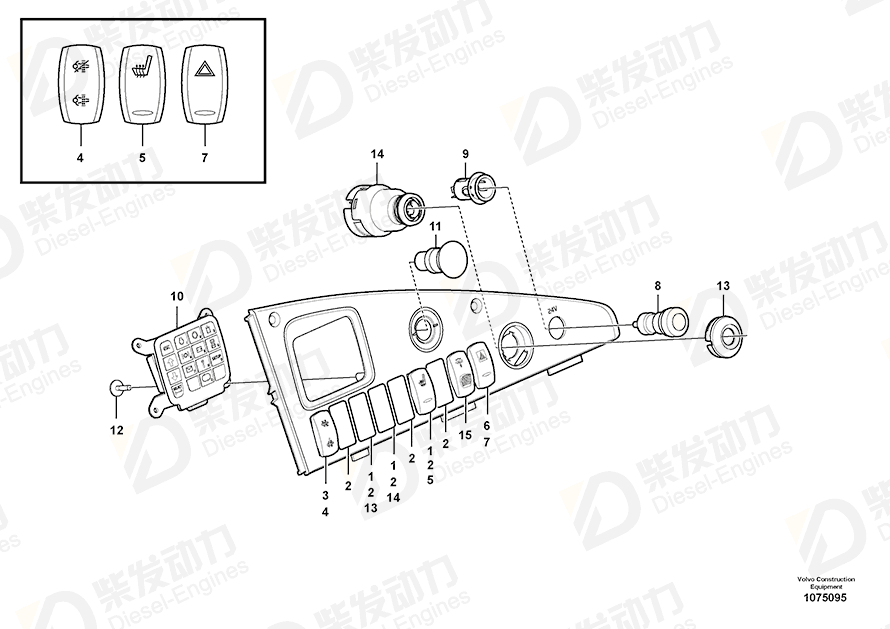 VOLVO Contact button 15090362 Drawing