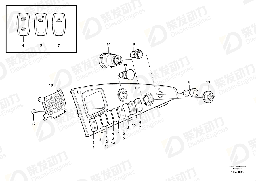 VOLVO Contact button 15090362 Drawing VOLVO Contact button 15090362 Drawing