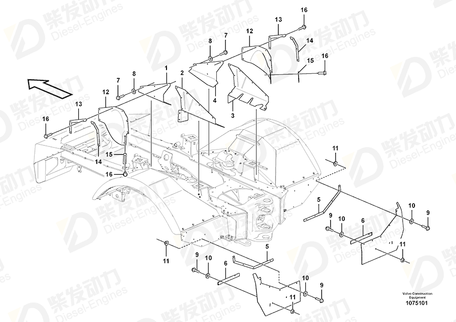 VOLVO Wheel housing plate 16872591 Drawing