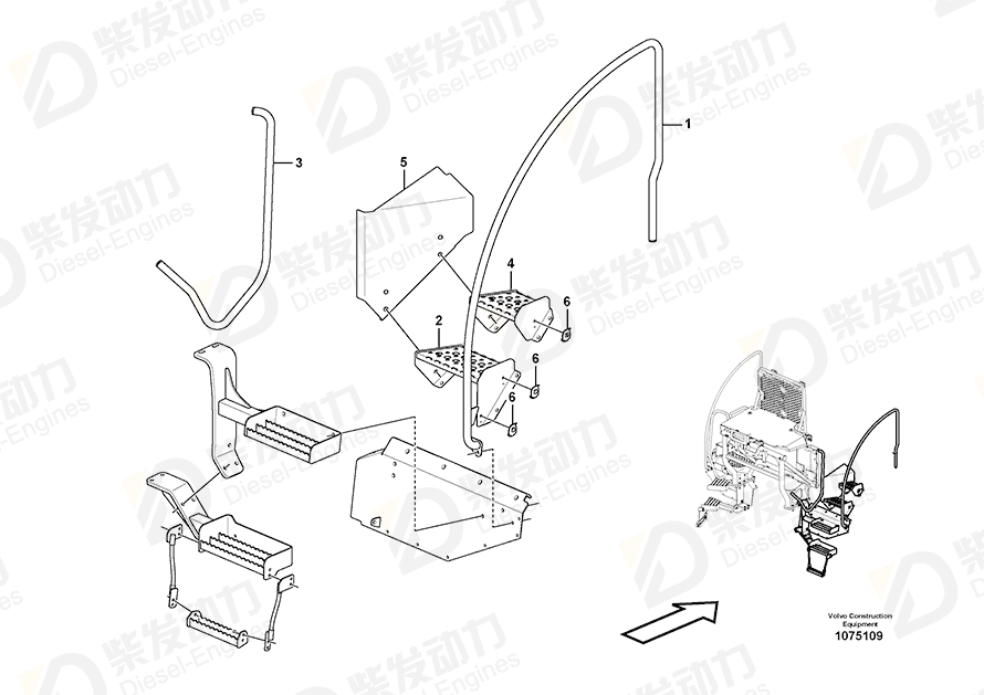 VOLVO Hand rail 16686308 Drawing