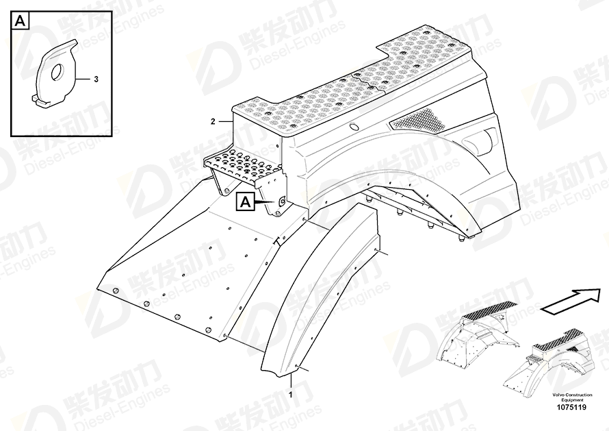 VOLVO Foot step 16685228 Drawing