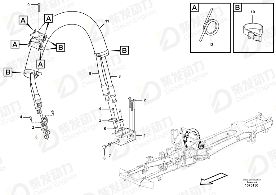 VOLVO Hose protection 17200496 Drawing VOLVO Hose protection 17200496 Drawing