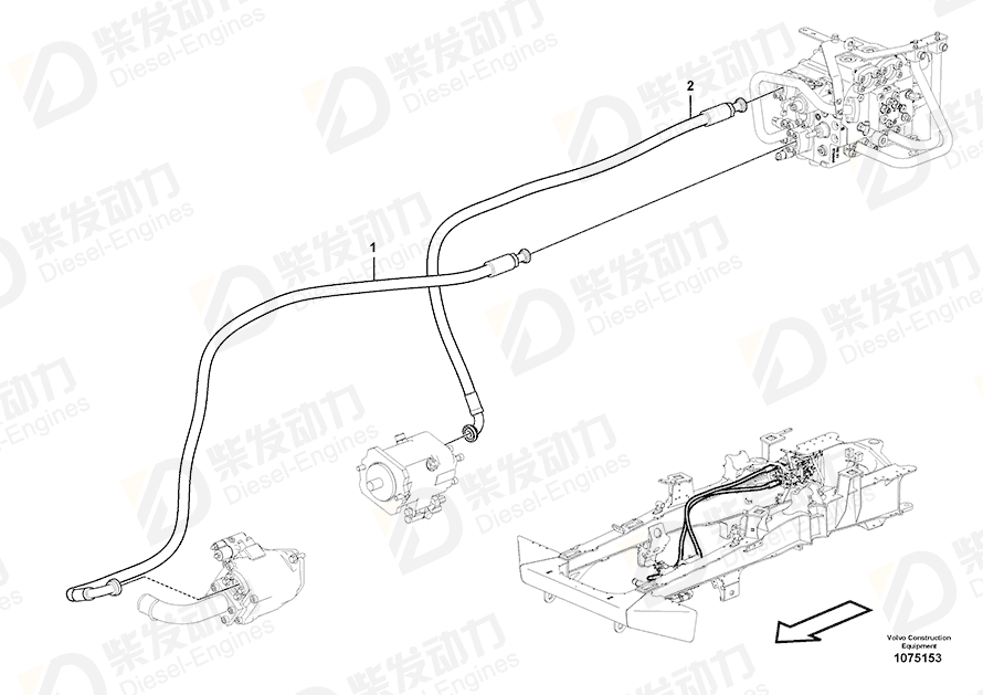 VOLVO Hose assembly 17378955 Drawing VOLVO Hose assembly 17378955 Drawing