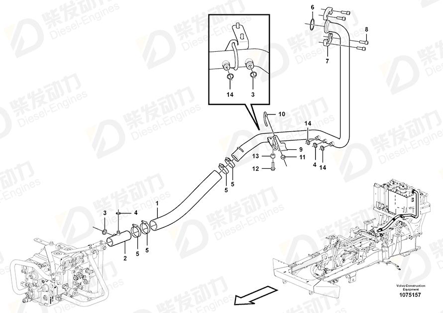 VOLVO Return pipe 16857355 Drawing VOLVO Return pipe 16857355 Drawing