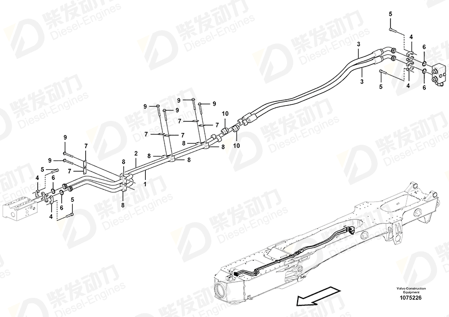 VOLVO Hose assembly 16860591 Drawing