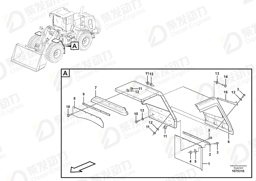 VOLVO Flange screw 947760 Drawing