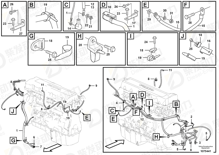 VOLVO Cable harness 14671683 Drawing