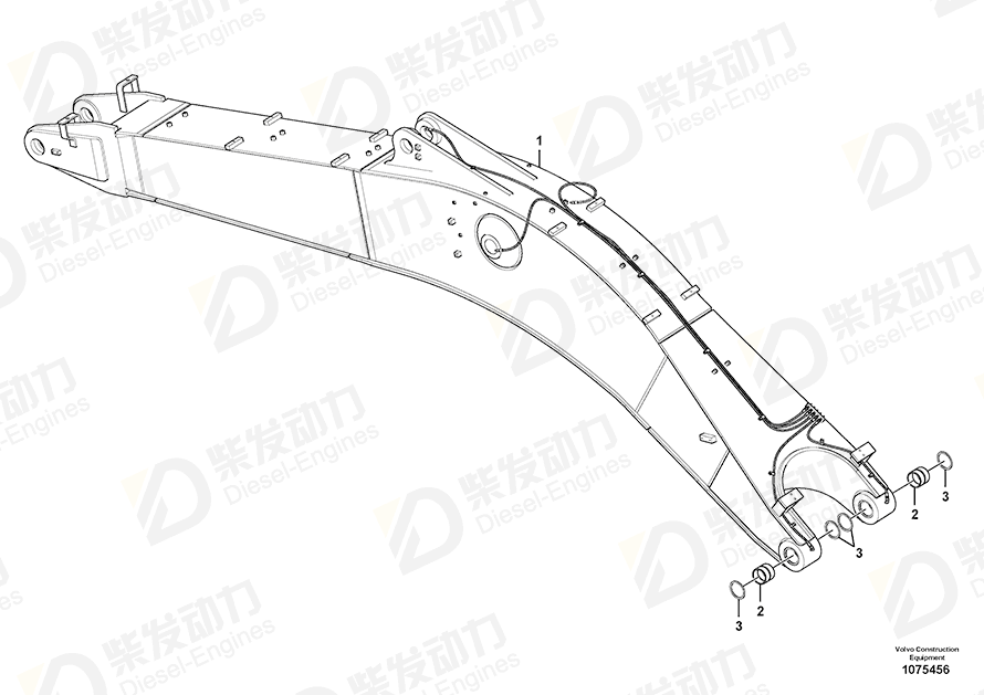 VOLVO Excavator boom 14640609 Drawing VOLVO Excavator boom 14640609 Drawing